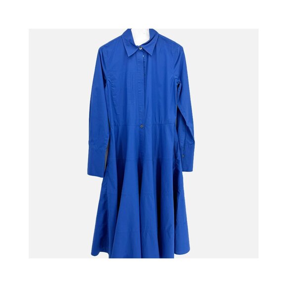 Co. Midi Length Blue Poplin Dress Size: XS - Picture 3 of 15